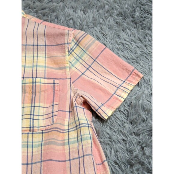 Indian Madras Woven For J‎ Crew Womens Shirt Small Pink Classic Fit Short Sleeve - Picture 4 of 11